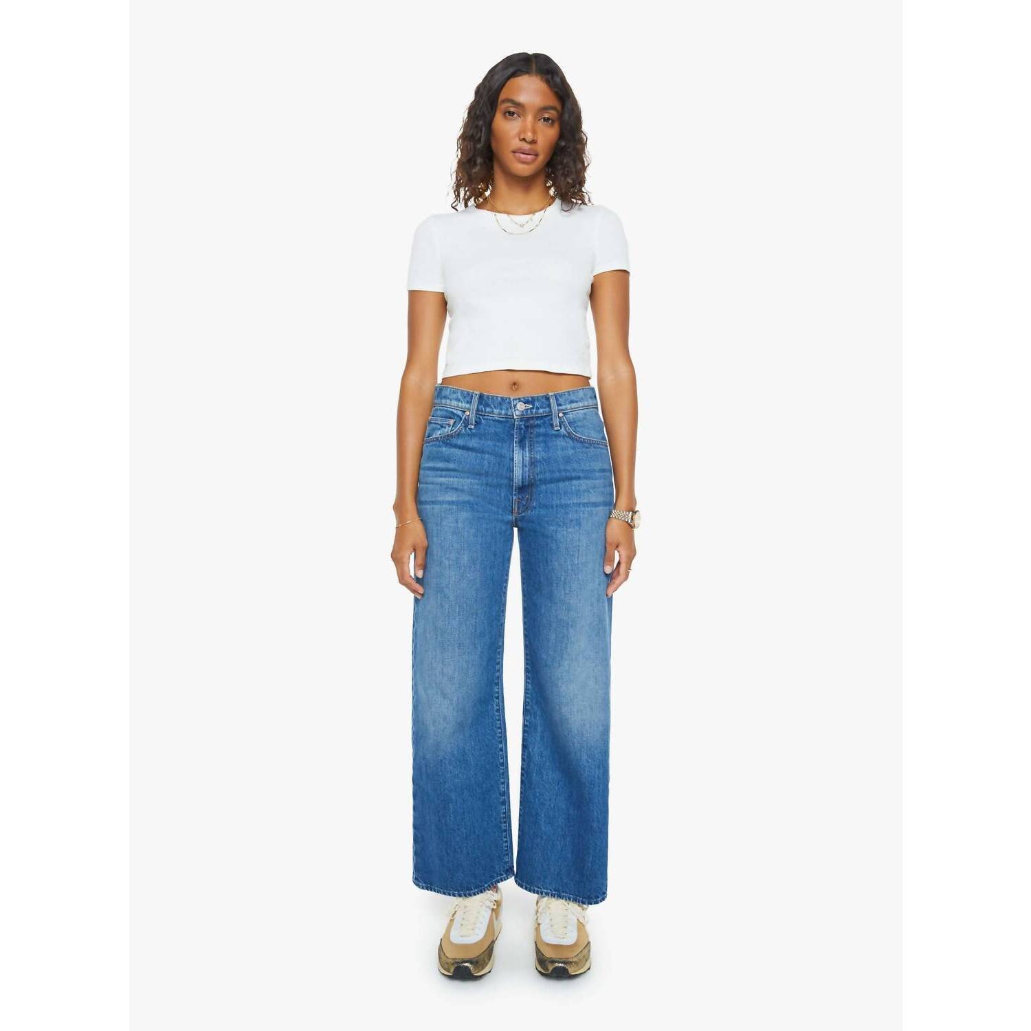 New Mother The Dodger Ankle Jean In Green Thumb